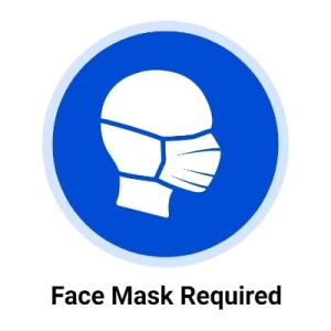 ماسک صورت یا ایمنی مورد نیاز است